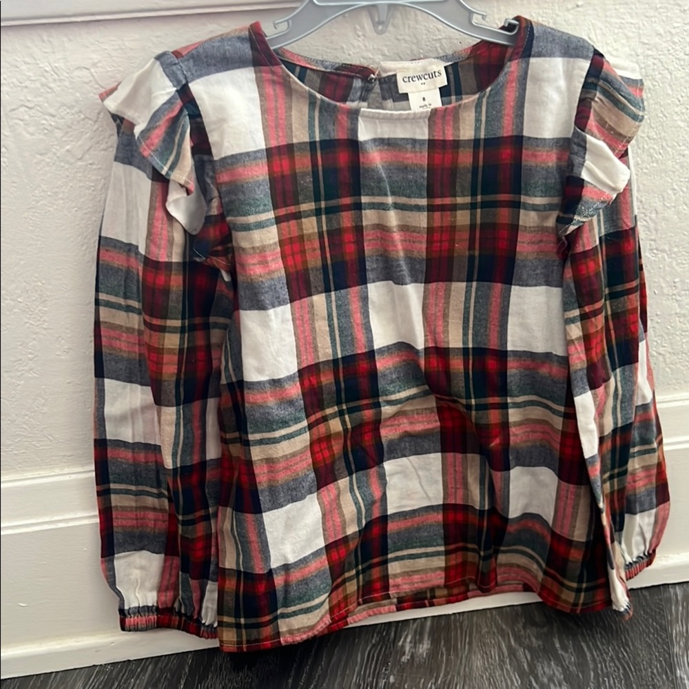 J. Crew Kids Plaid Blouse - Red, Green, White